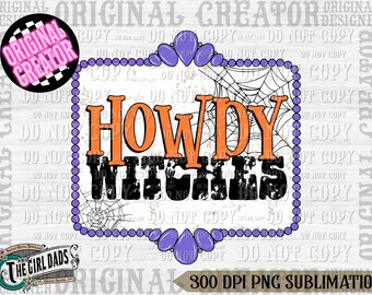 Howdy Witches Png, Howdy Pumpkin Png, Western Halloween Png, Western Retro Png, Western Png, Pumpkin Png, Fall Pumpkin, Western Pumpkin