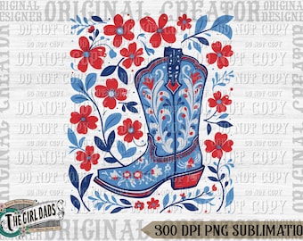 Cowgirl boots Png, 4th of July boots png, Western Fourth Of July Shirt Design, Watercolor png, 4th of July Cowgirl, Boots png, 4th of July
