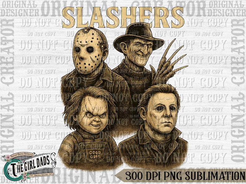 Retro Slashes Slashers Png, Retro Halloween Png, Horror Movie Png, Horror Halloween ...