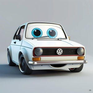 Car Digital Art - Volkswagen Golf GTI Printable Download