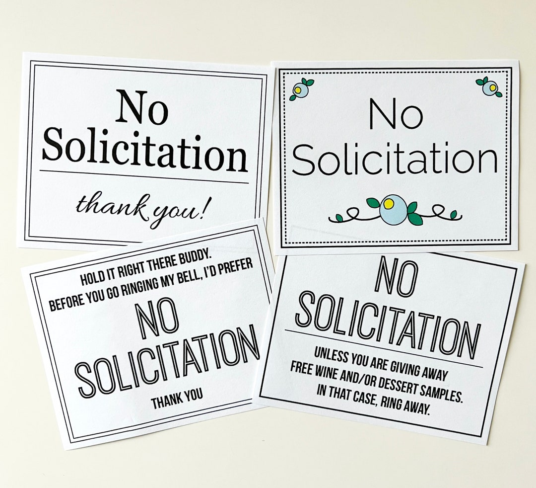 No Solicitation Printable Signs - Etsy