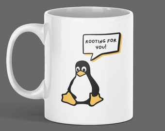 Tux Coder Mug as Programmer Gift, Programmer Mug for Software Developer, Linux Mug Programmer Gift, Coding Mug for Linux Software Engineer