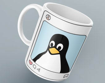 Tux Coder Mug as Programmer Gift, Programmer Mug for Software Developer, Linux Mug Programmer Gift, Coding Mug for Linux Software Engineer