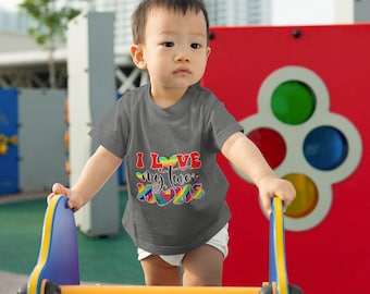 T-shirt LGBTQ pour tout-petits J'aime mes deux mamans