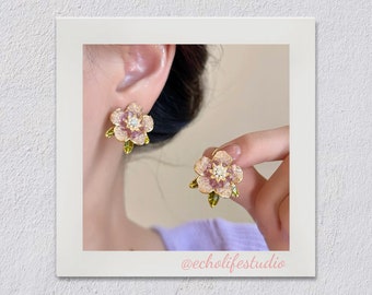 Cherry blossom flower earrings for spring