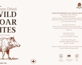 Golosinas liofilizadas para mascotas - Bocados de jabalí