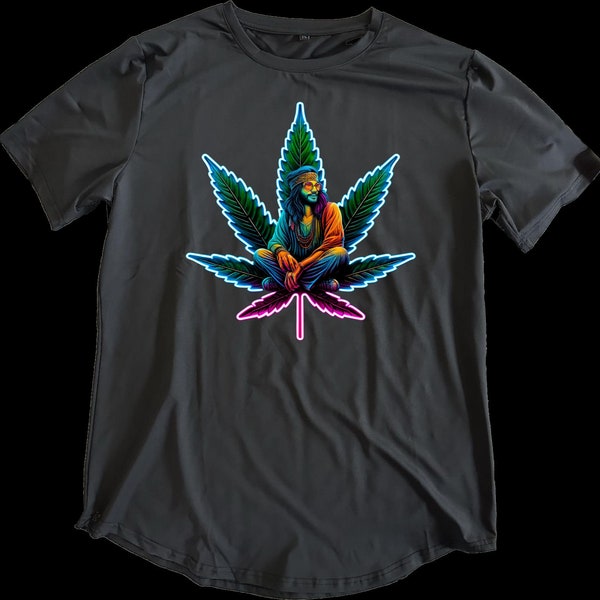 Poly/Spandex Black T-Shirt, 420, Hippie