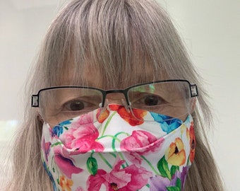 Floral Beauty face mask, washable mask, flowers, Springtime, allergy mask