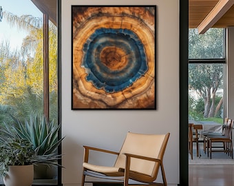 Eiche Baum Ring Art Print | Rustikale Holzmaserung, Moderne Wanddekoration