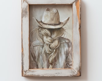 Cowgirl Portrait Print | Western Farmhouse Wall Art (Digital Download)