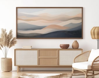 Abstract Mountain Landscape Canvas Art | Minimalist Pastel Colors