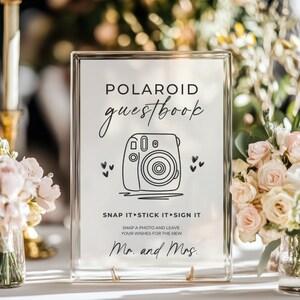 Instax Mini Instructions Sign for Polaroid Guestbook, 8x10 5x7 A4 How to Load New Film, Photo Wedding Minimalist Printable