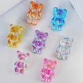 MagSafe Holographic Teddy Bear Phone Grip with Glitter, Handmade Resin Art Y2K iPhone Holder | Unique Phone Stand, Gift