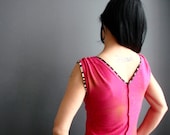 High Point  - iheartfink Handmade Hand Printed Womens Unique Metallic Starburst Art Print V Neck Jersey Top