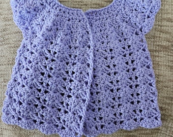 baby cardigan periwinkle 3-6m