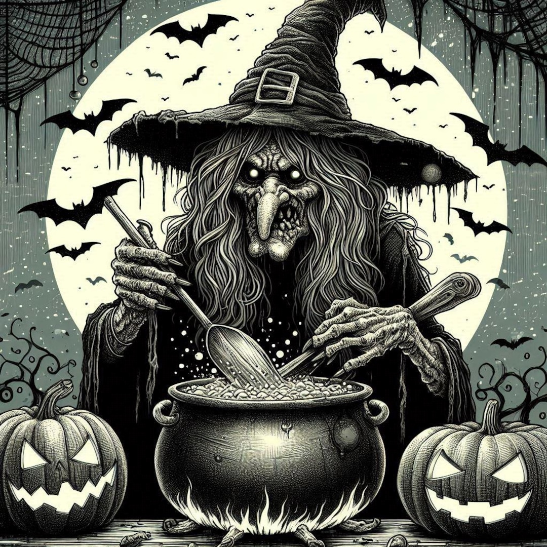 Scary Halloween Witch 1024x1024 Pixels Etsy