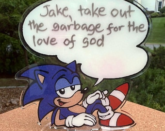 Cartel de Sonic en pizarra blanca: Meme de "Solo en una noche de viernes"