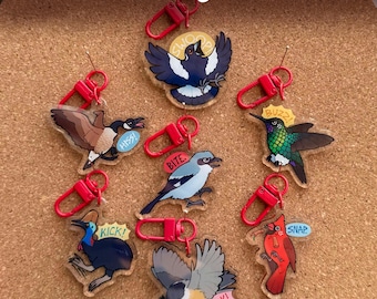Birds of Rage Charms