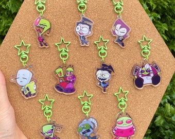 ゲームキャラクター PIN Invader Zim Acrylic Keychains Mix & Match - Etsy