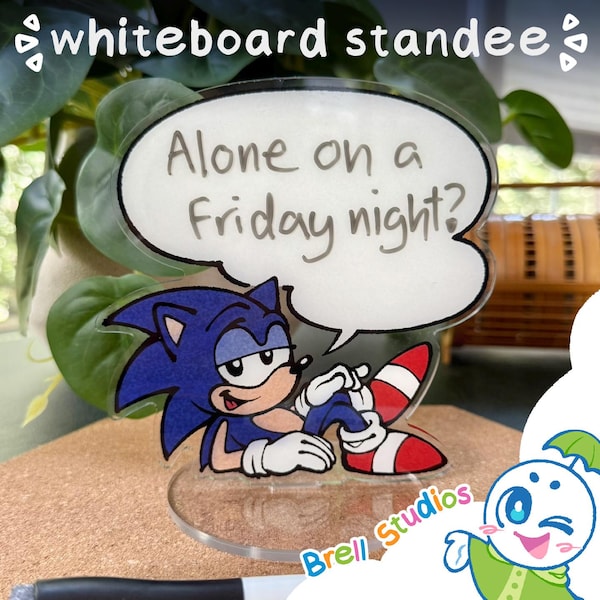 Sonic Whiteboard Standee: Alone on a Friday night meme