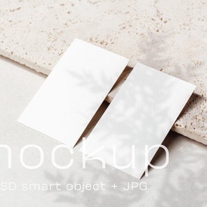 Visitekaartjesmodel voor briefpapier, minimalistische dubbele papieren mockup, merkkaart, artwork mockup, illustratie mockup, blanco papieren mockup