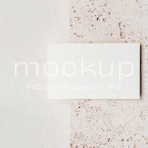 Boho visitekaartje mock up, aardse neutrale plaatskaart mockup, moderne bruiloft stationaire Smart Object mockup, minimale branding mockup 2,5x3"