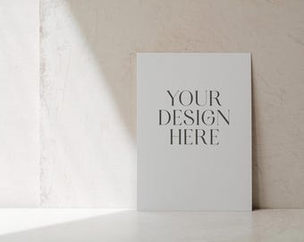 Modern 5x7 Card Mockup Smart Object, Greeting Card Mockup Simple White, Minimalist Card Mockup, Wedding Invite Mockup, Stationary Mockup
