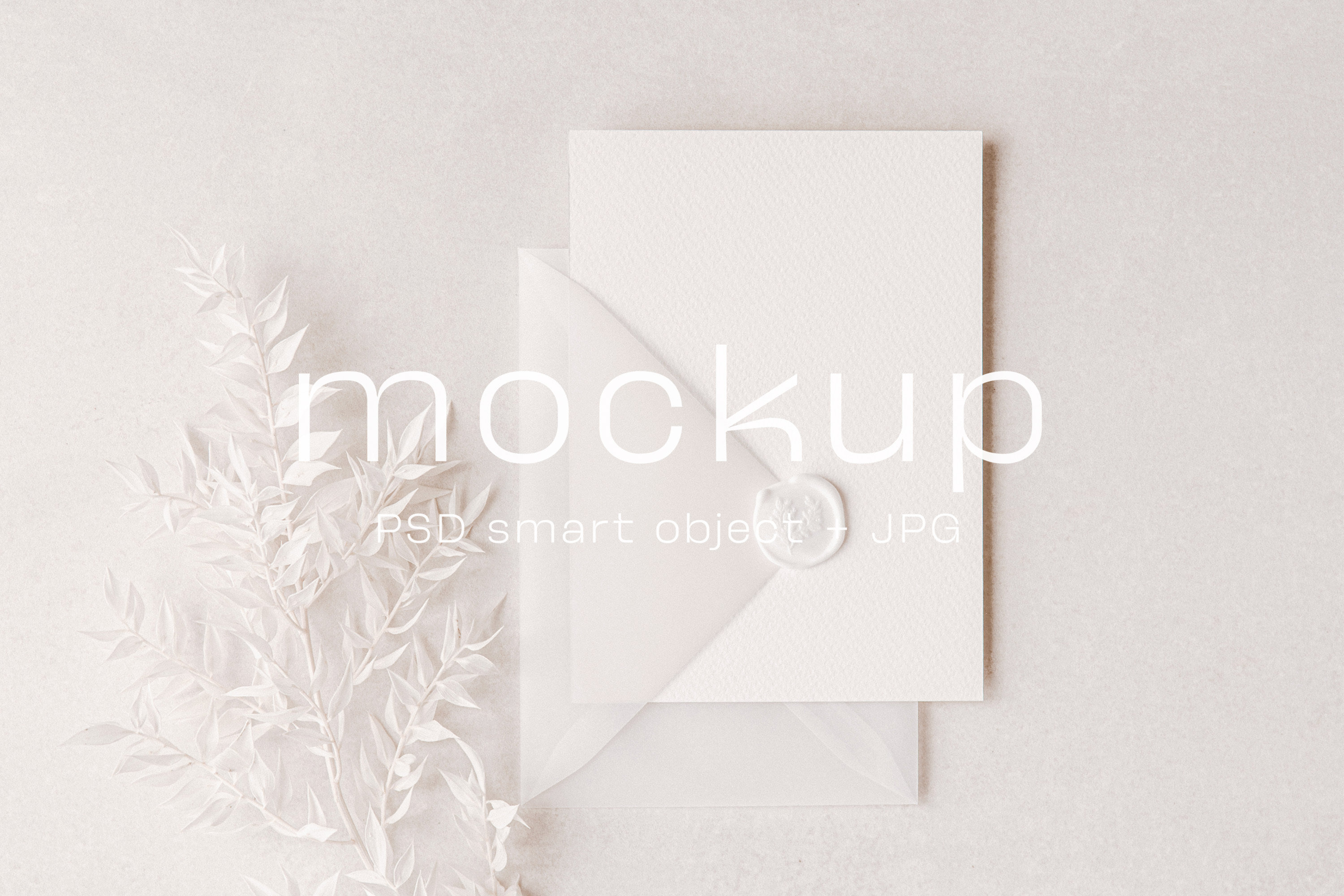 Greeting card landscape mockup, Minimalist card mockup, Wedding mock up, Stationary mockup, Boho card mockup Smart Object White mockup card