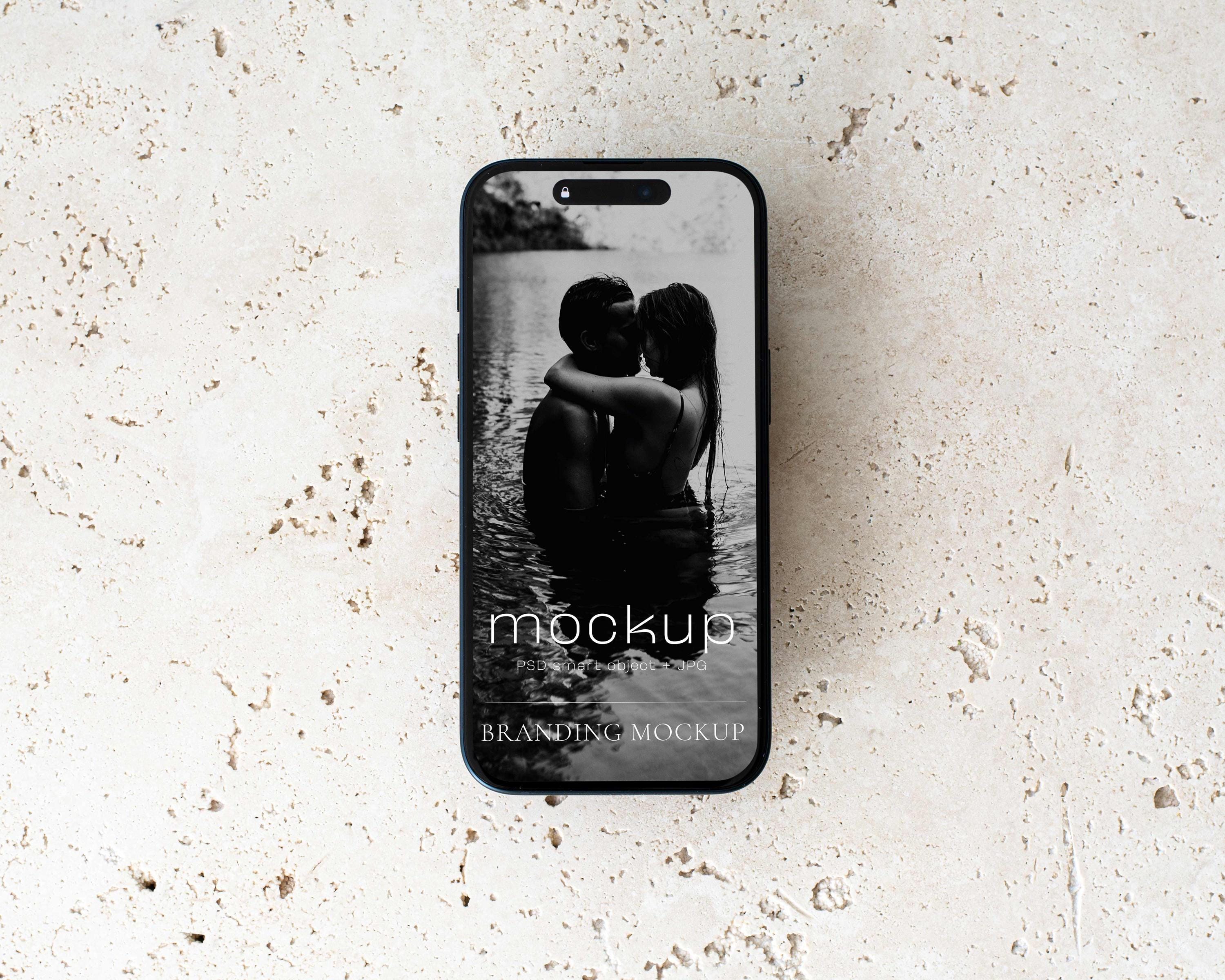 iPhone Mockup, Smartphone Mockup, Minimalist iPhone screen mock up, Modern Mockup, Digital Cellphone invitation mockups, Mockup Photo PSD