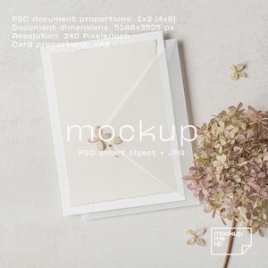 Mockupkaart met envelop, Mockup voor trouwkaart, Mockup voor uitnodigingskaart, Mockup voor lege kaart, Mockup voor gestileerde kaart, Mockup voor wenskaarten