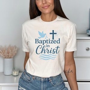 Baptized in Christ PNG, Christian Baptism Shirt Design, Transparent Background Sublimation, Printable File