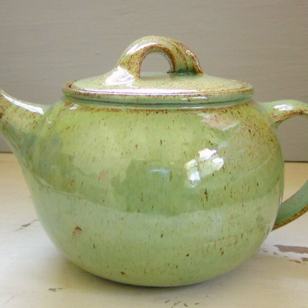 spring green teapot ceramic pottery tea pot