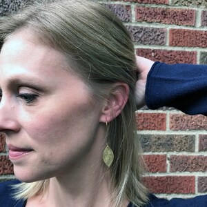 Brass Leaf Earrings