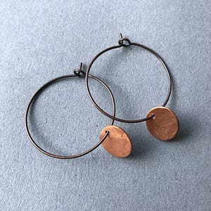 Small Copper Disc Earrings