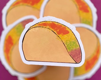 Taco Vinyl Sticker – Fun Food Lover Waterproof Decal for Laptop and Scrapbook