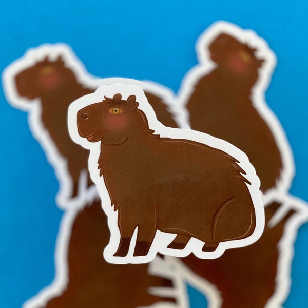 Capybara Sticker, Cute Capybara Sticker, Capybara, Vinyl Sticker, Notebook Sticker, Journal Sticker, Laminated Sticker, Water Resistant