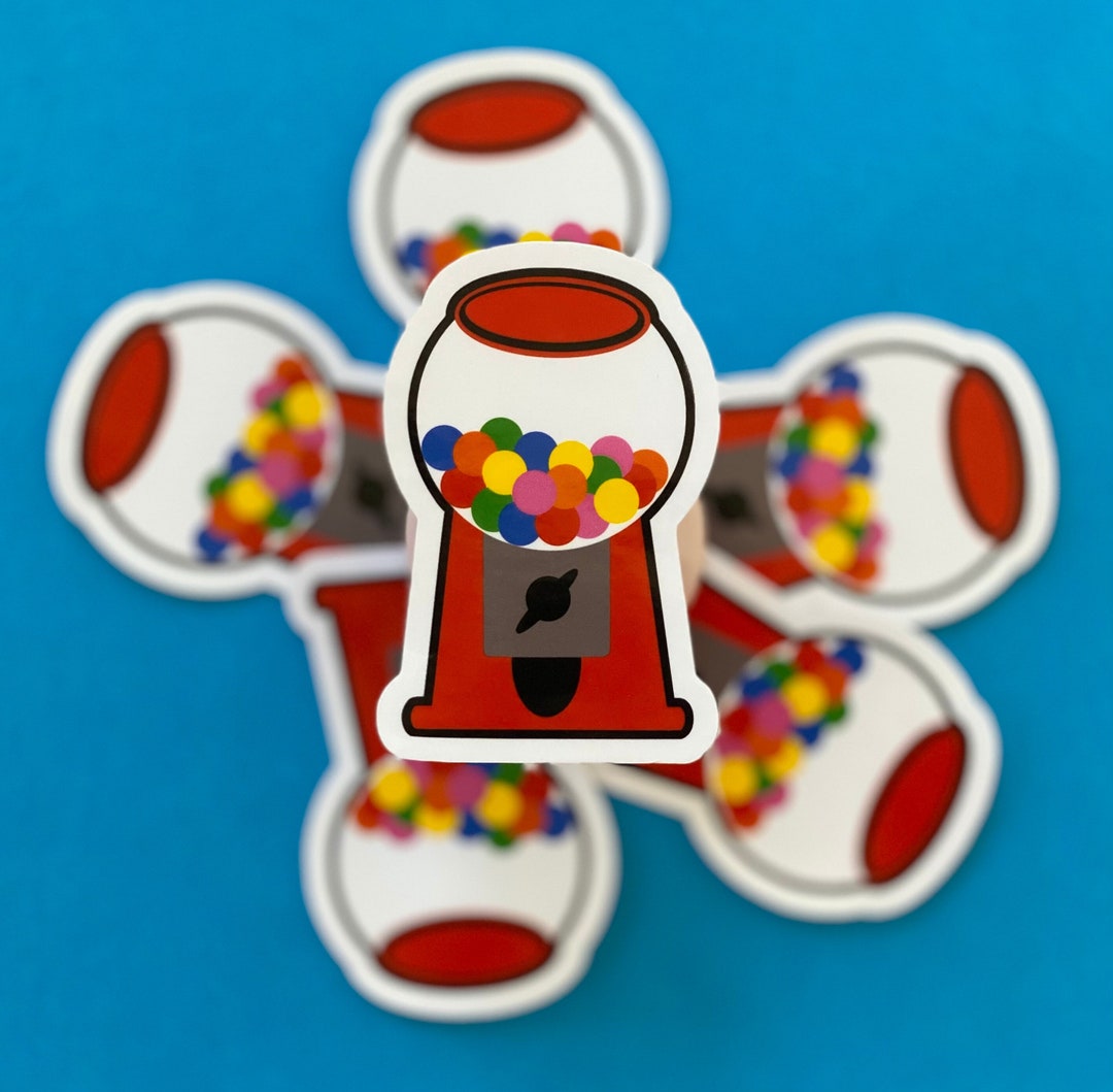 Bubble Gum Machine Sticker – Retro Candy Waterproof Vinyl Decal for ...