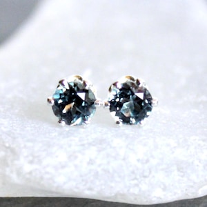 4mm Alexandrite Stud Earrings Sterling Silver, June Birthstone, 55th Wedding Anniversary, Gift For Bridesmaids, Cute Prom Jewelry