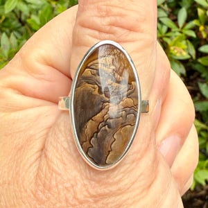 Oregon Biggs Picture Jasper Sterling Silver Statement Ring • Handmade Columbia River PNW Gemstone Jewelry