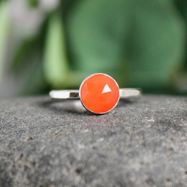 Orange Gemstone Ring Etsy