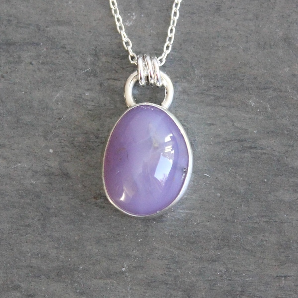 Oregon Holley Blue Agate Pendant Necklace • Handmade • Sterling Silver • PNW Gemstone Jewelry