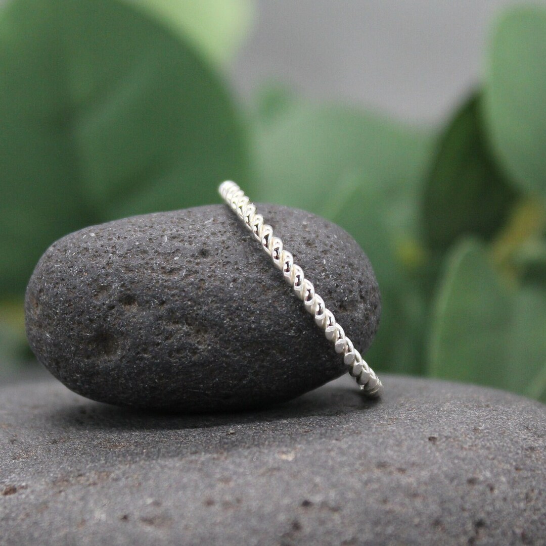 Sterling Silver Twisted Wire Stacking Ring, Handmade Midi Ring ...