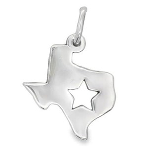 Texas with Star Charm in Sterling Silver BCJ1040