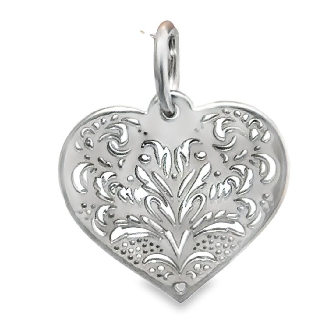 Pendentif Cœur Ajouré En Argent 925, Style Filigrane, 7/8 Pouce, Fabrication Italienne