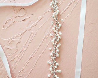 vintage pearl wedding belt