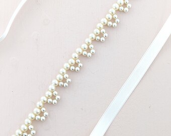 Bridal Belt, Pearl Belt Wedding Accessories Bride, Lace Belt for Wedding Dress with Pearls Only, Sash Belt