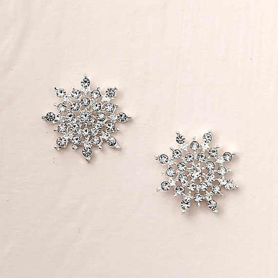 Snowflake Stud Earrings Starburst Rhinestone Earrings