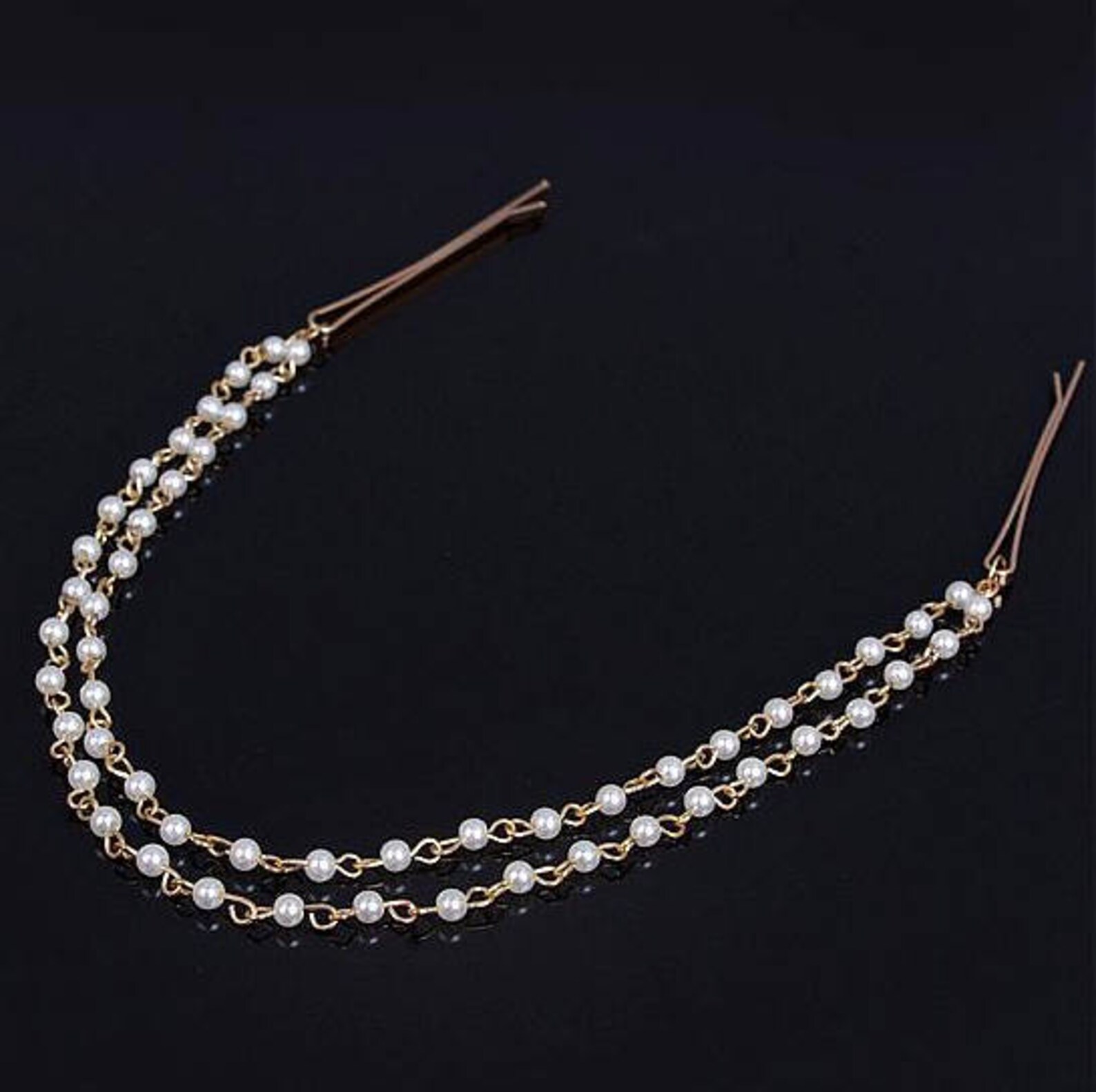 Bridal Pearl Headband Forehead Wedding Headpiece Bohemian Etsy