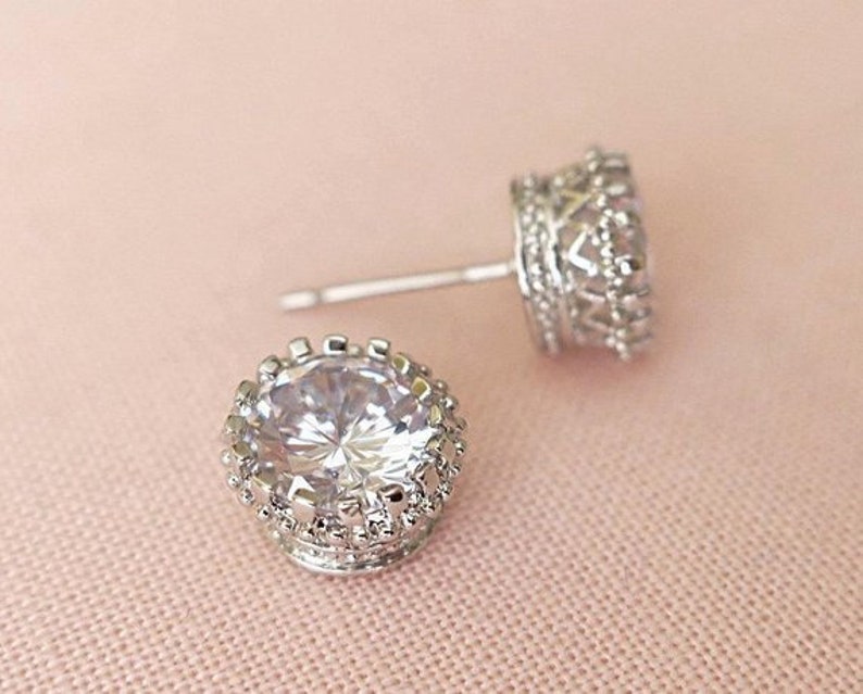 Crystal Bridal Necklace Silver CZ Tennis Necklace Wedding | Etsy