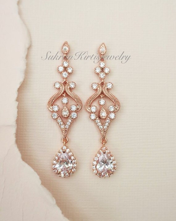 Vintage Earrings Wedding Jewelry Art Deco Bridal Earrings in Etsy